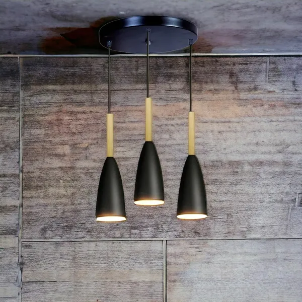 3_Light_Cluster_Hanging_Glass_Shape_Shade_Light,_Black