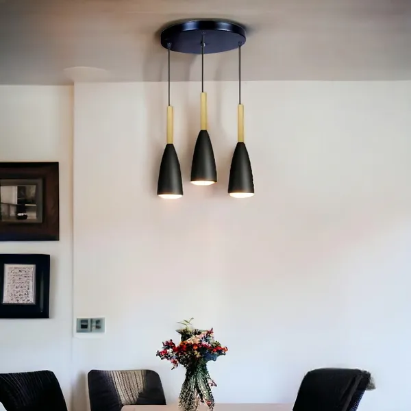 3_Light_Cluster_Hanging_Glass_Shape_Shade_Light,_Black