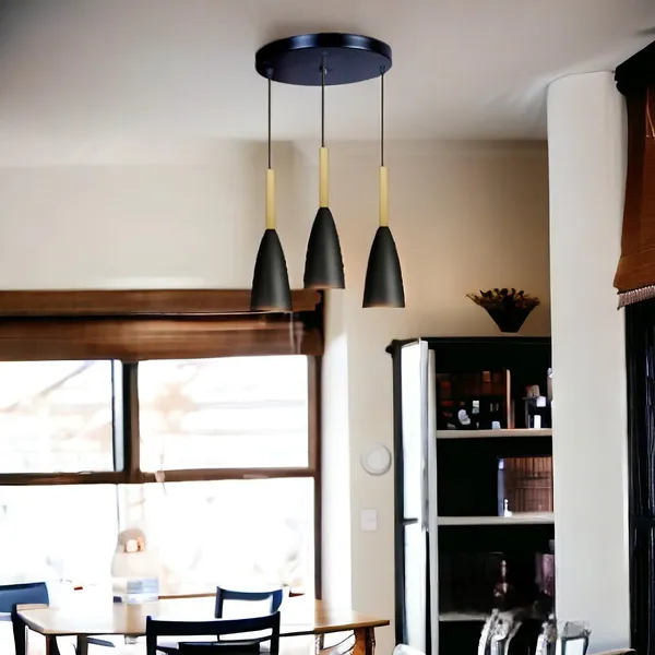 3_Light_Cluster_Hanging_Glass_Shape_Shade_Light,_Black