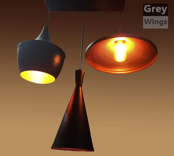 3_Lamp_Linear_Industrial_Black_Texture_Finish_Aluminium_Shade_Hanging_Pendant_Ceiling_Lamp_Fixture_Tulip_Cone_Disc_(Big)