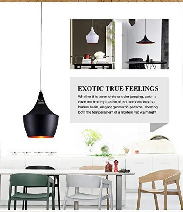 3_Lamp_Cluster_Hanging,_Pendent_Light,_Tulip_Cone_Disc_Shape,_(Black_Texture),_Big
