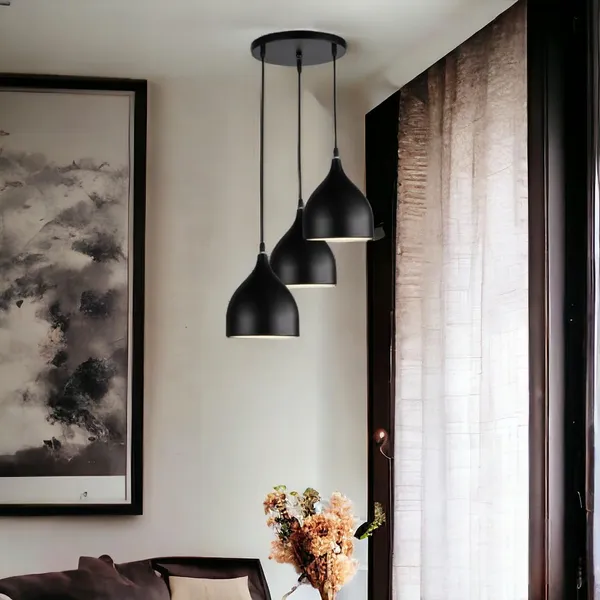 Aluminium_Hanging_Shade_Light,_Cluster_Set_Black_and_Inside_Gold_(Bulb_not_included)