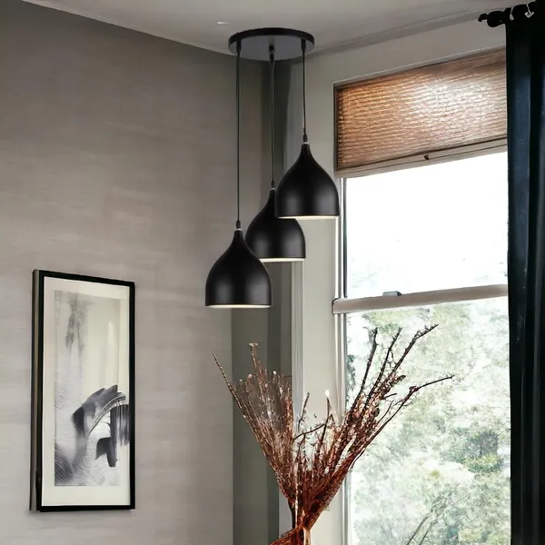 Aluminium_Hanging_Shade_Light,_Cluster_Set_Black_and_Inside_Gold_(Bulb_not_included)