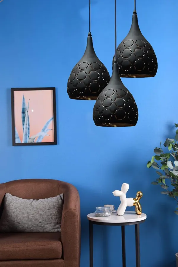 Metal_Cut_3_Light_Cluster_Hanging_Light_Ceiling_Pendant_Lamp,_6Inch_Dia,_Black