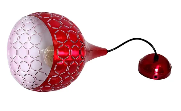 Aluminium_Cut_Hanging_Light_Ceiling_Pendant_Lamp,_Red_Pack_of_1