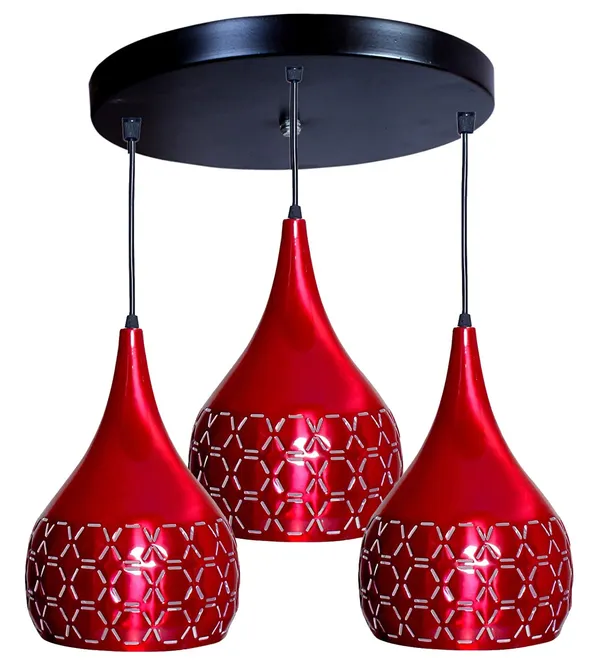 Metal_Cut_3_Light_Cluster_Hanging_Light_Ceiling_Pendant_Lamp,_Red