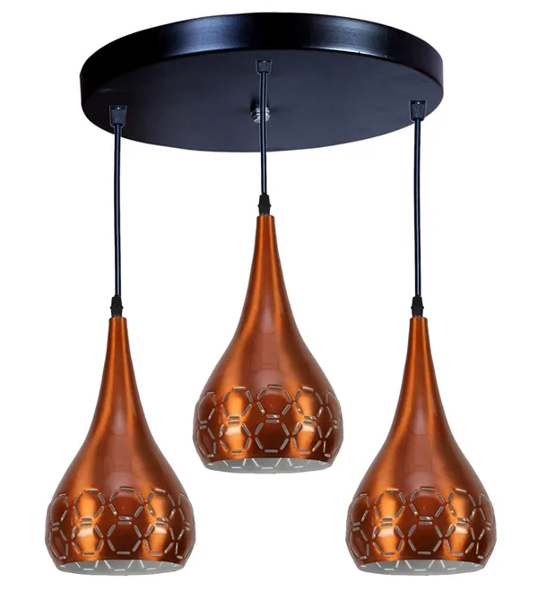 Metal_Cut_3_Light_Cluster_Hanging_Light_Ceiling_Pendant_Lamp,_6"_Small,_Orange