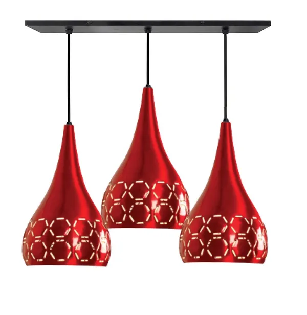 Metal_Cut_3_Light_Linear_Hanging_Light_Ceiling_Pendant_Lamp,_6"_Small,_Red