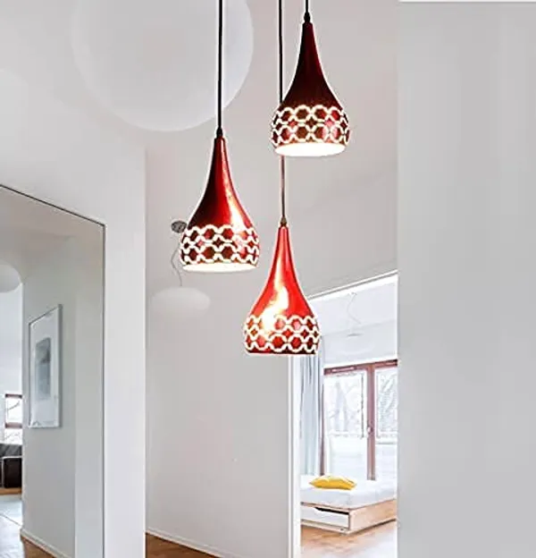 Metal_Cut_3_Light_Cluster_Hanging_Light_Ceiling_Pendant_Lamp,_6"_Small,_Red