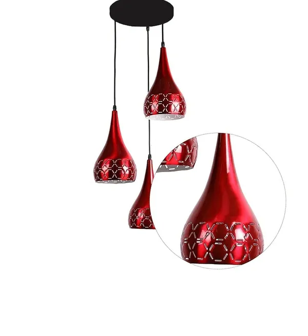 Metal_Cut_3_Light_Cluster_Hanging_Light_Ceiling_Pendant_Lamp,_6"_Small,_Red
