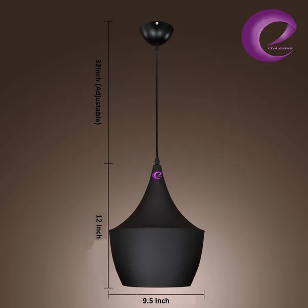 Big_Hanging_Tulip_Pendant_Ceiling_Light,_Black_Texture,_Metal