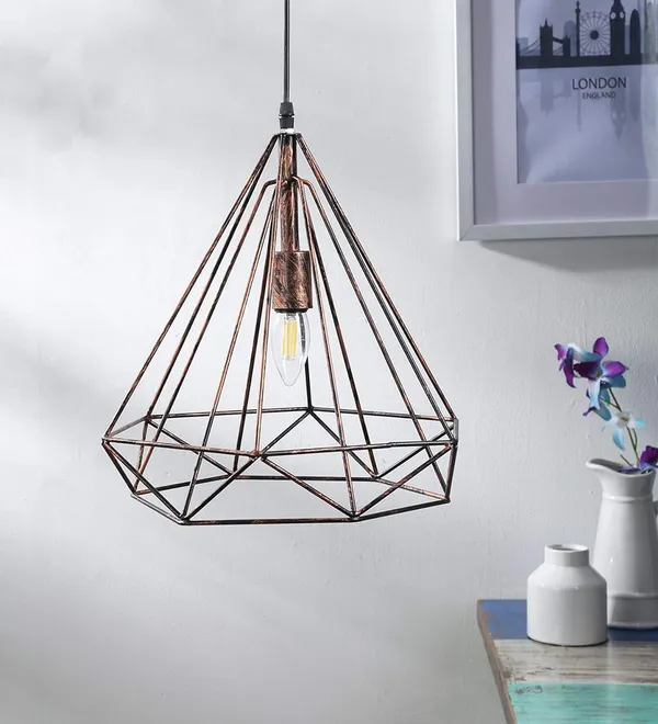 Diamond_Hanging_Light,_Metal,_Antique_Bronze