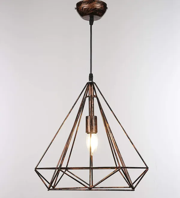 Diamond_Hanging_Light,_Metal,_Antique_Bronze