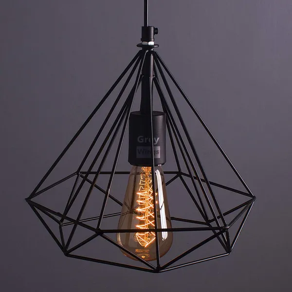 3_Matel_Diamond_Cadge_in_18_Inch_Long_Base_Plate_Pandent_Lamp,_Hanging_Light_(Black)