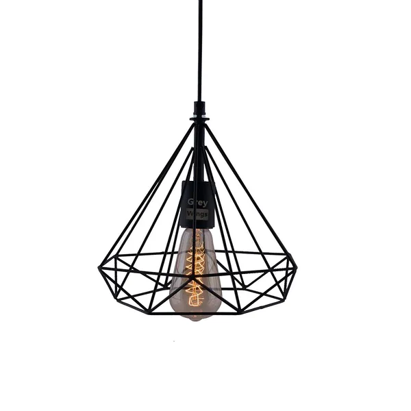 3_Matel_Diamond_Cadge_in_18_Inch_Long_Base_Plate_Pandent_Lamp,_Hanging_Light_(Black)