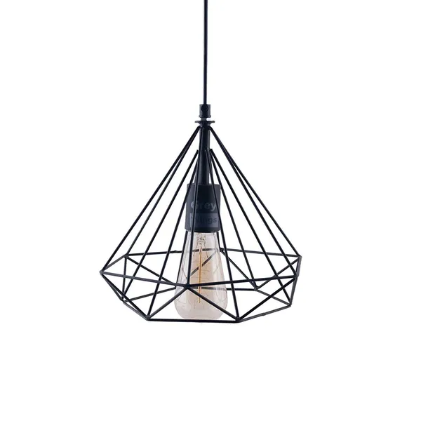 3_Matel_Diamond_Cadge_in_18_Inch_Long_Base_Plate_Pandent_Lamp,_Hanging_Light_(Black)