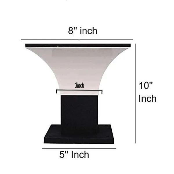 Phantom_Outdoor_Light/Gate_Light/Garden_Lamp/Pillar_Lamp,_Flat_Top,_Black_and_White_(Bulb_not_included)