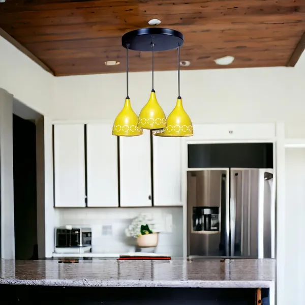 Aluminium_3_Light_Cluster_Hanging_Laser_Cutting_6_Inches_Shade_Light,_Yellow