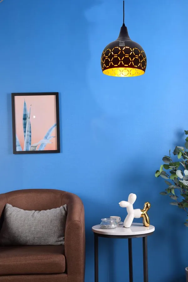 Laser_Cutted_Helmet_Hanging_Light_Ceiling_Pendant_Lamp,_Black,_(Bulb_not_included)