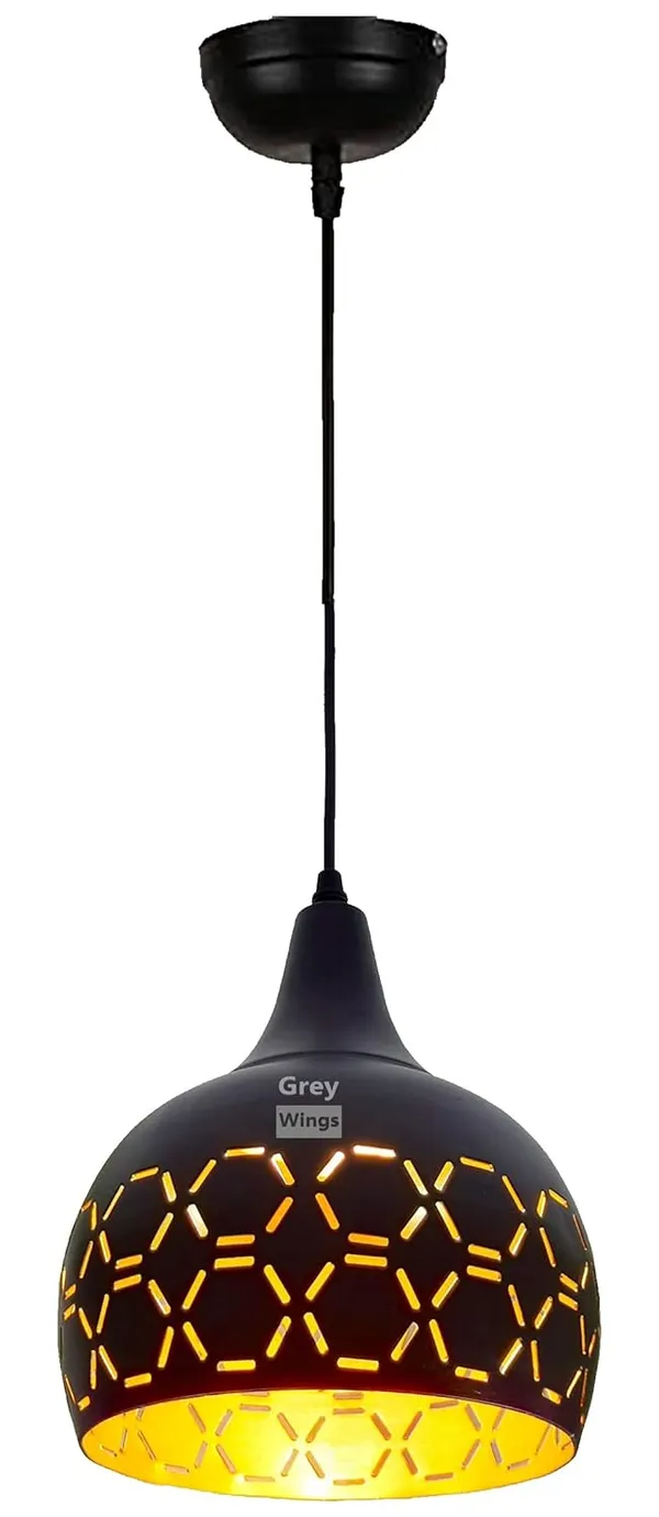 Laser_Cutted_Helmet_Hanging_Light_Ceiling_Pendant_Lamp,_Black,_(Bulb_not_included)