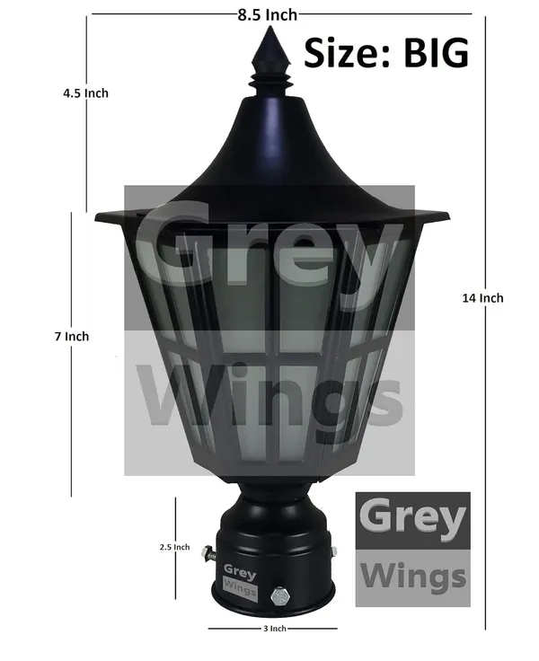 Outdoor_Black_Gate/Pillar/Garden_Light,_Big_(Color:_Black,_Bulb_not_included)