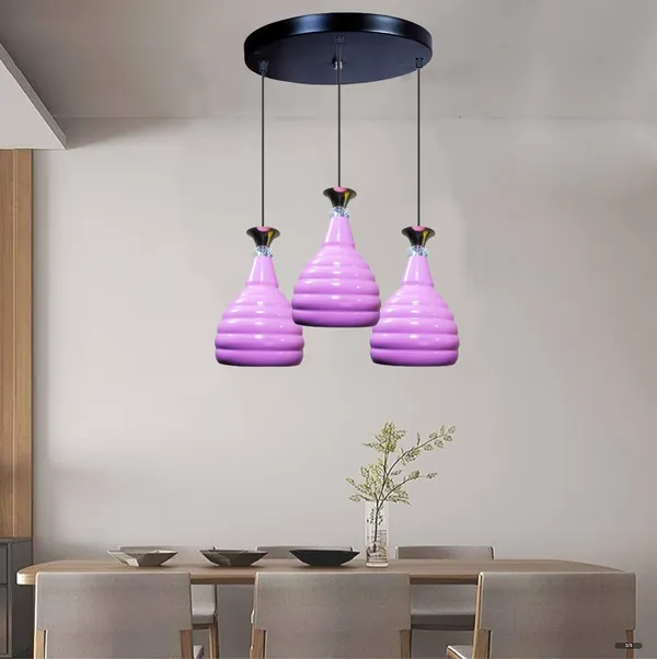 Aluminium_3_Light_Cluster_Hanging_Kangura,_Dia_6.5_Inch_Shade_Light,_Pink