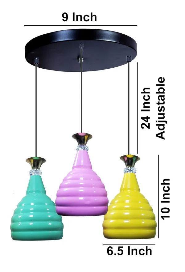 Aluminium_3_Light_Cluster_Hanging_Kangura,_Dia_6.5_Inch_Shade_Light,_Pink