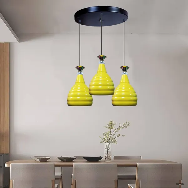 Aluminium_3_Light_Cluster_Hanging_Kangura,_Dia_6.5_Inch_Shade_Light,_Yellow