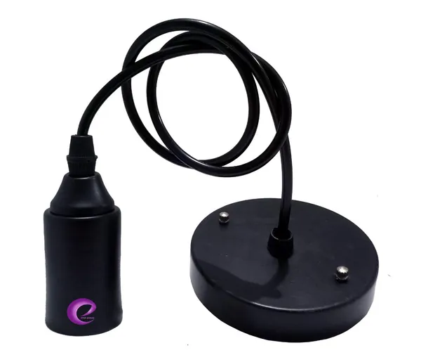 Eisa_Metal_E26/E27_Holder_Hanging_Pendent_Lighting_(Black,_Pack_of_1)