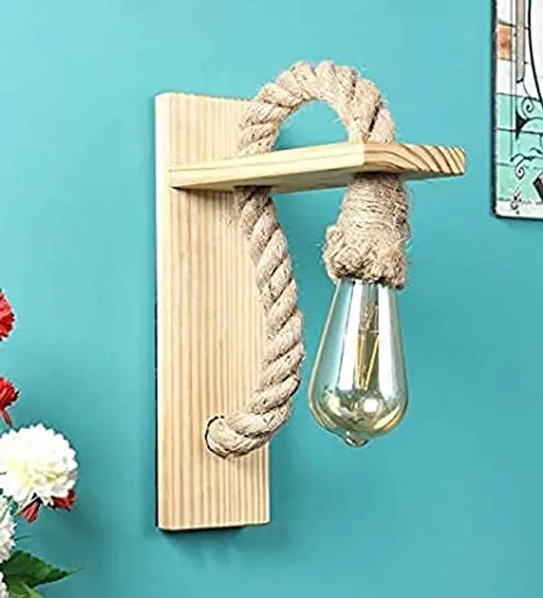 Rope_Wall_Lamp_with_Wooden_Base,_Urban_Retro_Style,_Wood,_Bulb_Not_Included