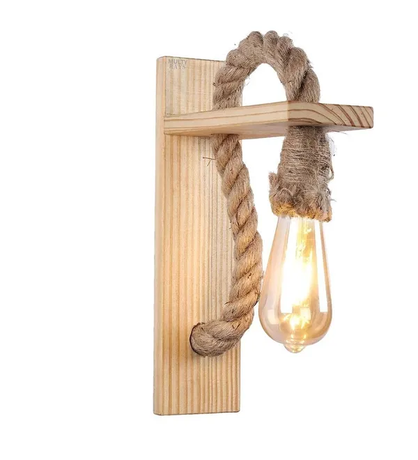 Rope_Wall_Lamp_with_Wooden_Base,_Urban_Retro_Style,_Wood,_Bulb_Not_Included