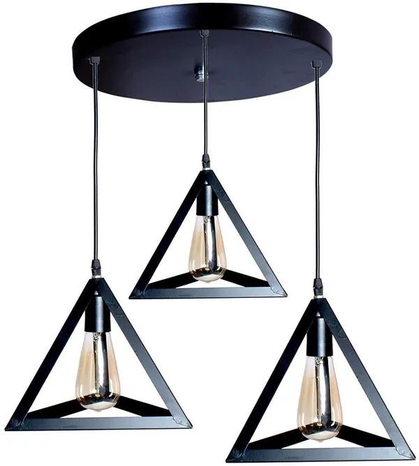 3_Lights_Triangle_Cluster_Chandelier_Hanging_Pendant_Ceiling_Light_Black_(Bulb_not_included)
