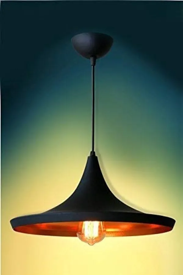 Vintage_Industrial_Retro_Country_Style_Pendant_Disc_Ceiling_Hanging_Light_Lamp,_Black_Texture_(Bulb_not_included)