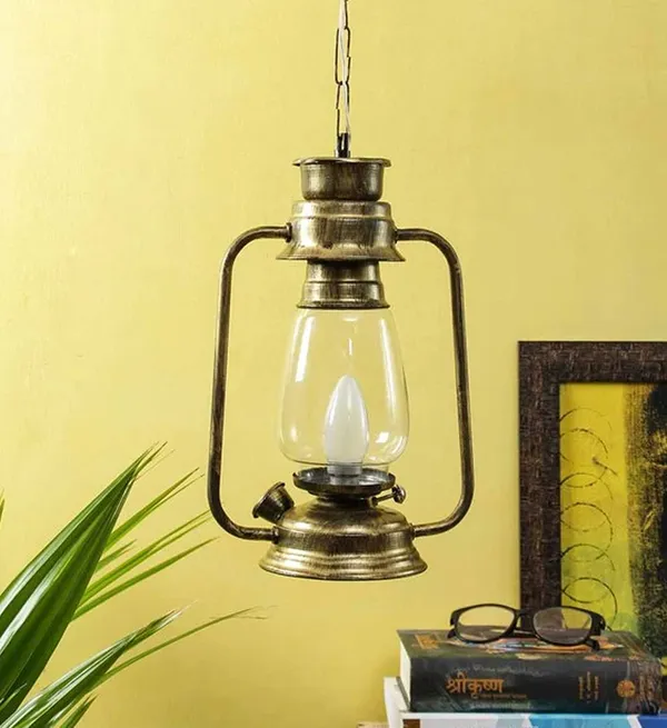 Antiq_Finish_with_Clear_Glass_Pendant_Metal_Hanging_Lantern_(Color:_Copper_antique,_Bulb_not_Including)