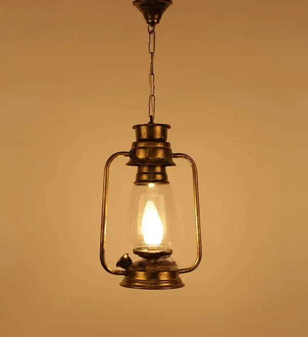 Antiq_Finish_with_Clear_Glass_Pendant_Metal_Hanging_Lantern_(Color:_Copper_antique,_Bulb_not_Including)