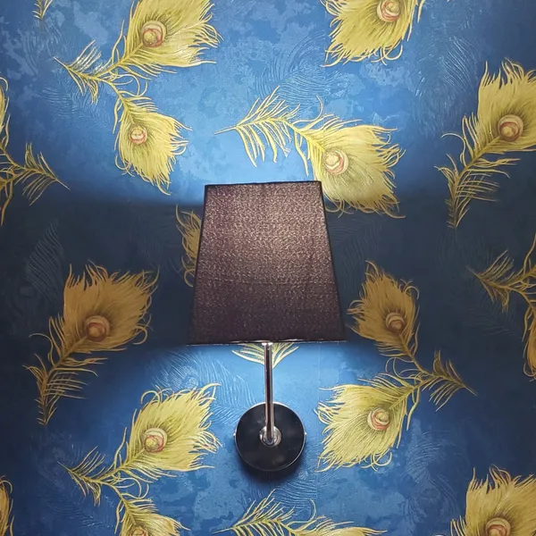 Fabric_Square_Shade_Wall_Light_with_Chrome_Fitting_Brown_(Bulb_not_included)
