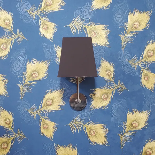 Fabric_Square_Shade_Wall_Light_with_Chrome_Fitting_Brown_(Bulb_not_included)