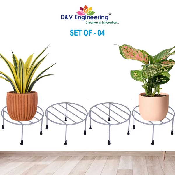 Grey_-_Set_of_4-Plant_Stand/Flower_Pot_for_indoor_or_outdoor