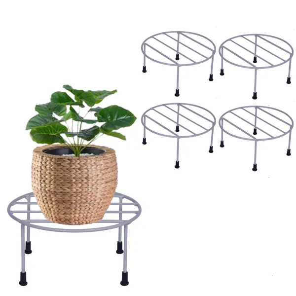 Grey_-_Set_of_4-Plant_Stand/Flower_Pot_for_indoor_or_outdoor