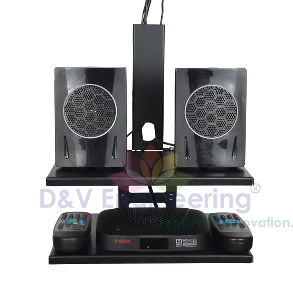 Metal_Double_Shelf_Wall_Mount_Stand/Set_Top_Box_Stand,_Tray_Size-11"X_9"_-_Black