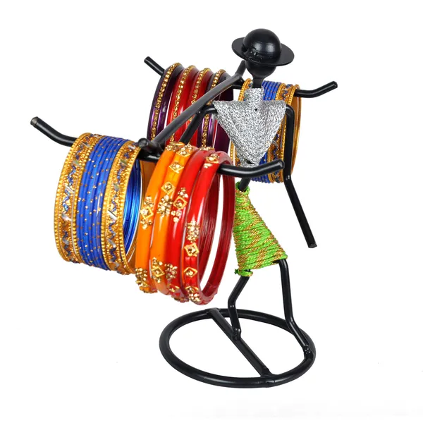 Bangle_stand,_Bangle_Stand_for_Women,_Bracelet_Organizer_with_unique_lady_design_(Silver_&_Green)_DVBS-01B-SG