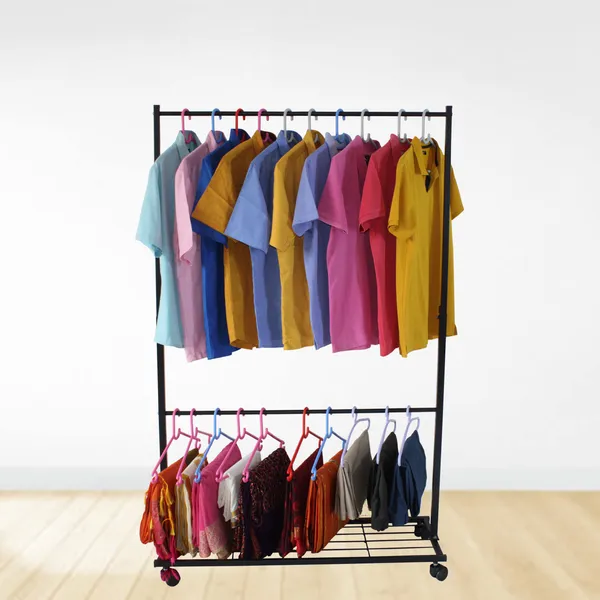 Heavy_Duty_Cloth_Hanger_Rack_With_Wheel,Garment_Rack,Drying_Rack_For_Hanging_Cloths_For_Home_With_Shelf_,_Black_(DVCH-02B)