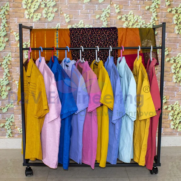 Heavy_Duty_Cloth_Hanger_Rack_With_Wheel,Garment_Rack,Drying_Rack_For_Hanging_Cloths_For_Home_With_Shelf_(DVCH-03B)