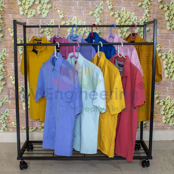 Heavy_Duty_Cloth_Hanger_Rack_With_Wheel,Garment_Rack,Drying_Rack_For_Hanging_Cloths_For_Home_With_Shelf_(DVCH-03B)