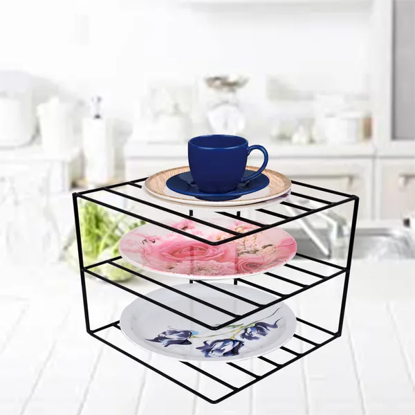Multipurpose_3-Tier_Kitchen_Corner_Shelf,_Kitchen_Dish_Stand,_Black_(DVKS-03-B)