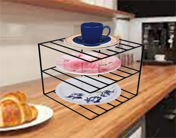 Multipurpose_3-Tier_Kitchen_Corner_Shelf,_Kitchen_Dish_Stand,_Black_(DVKS-03-B)