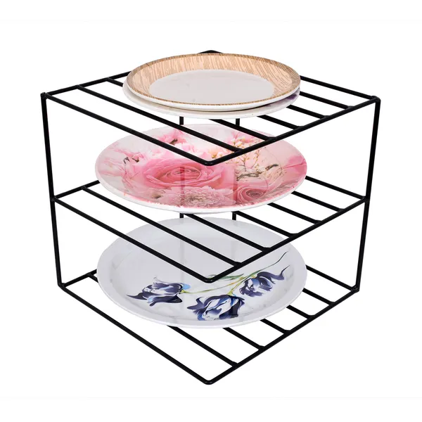 Multipurpose_3-Tier_Kitchen_Corner_Shelf,_Kitchen_Dish_Stand,_Black_(DVKS-03-B)