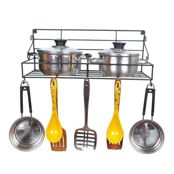 Wallmount_kitchen_Rack_and_holders__1-Tier,_Black_(DVKS-07B-1T)