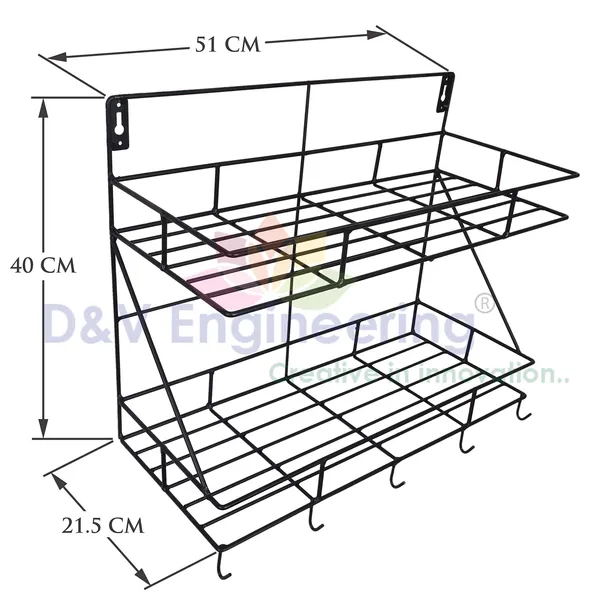 kitchen_racks_and_holder_Kitchen_Wallmount_Rack,_1-Tier,_Black_(DVKS-07B-2T)