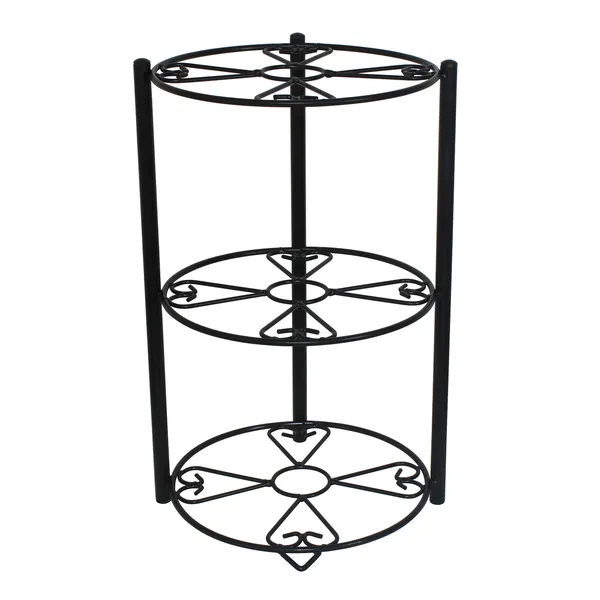 3_Tier_Kitchen_Countertop_Organizer/Plate_Stand/Utensil_Rack_For_Kitchen-_Black_(Metal),_Tiered_Shelf_(DVKS-11B)